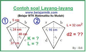 Rumus Luas Layang-layang dan Keliling Layang-layang Lengkap Soalnya