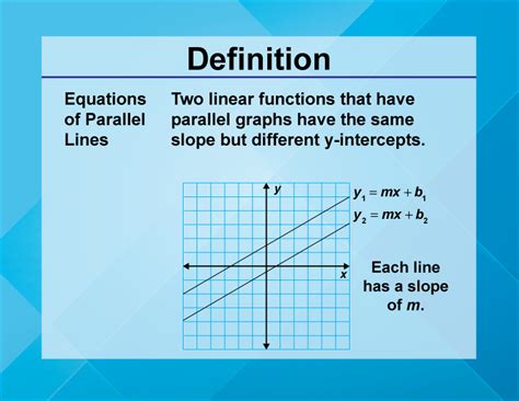 Definition--Linear Function Concepts--Equations of Parallel Lines | Media4Math