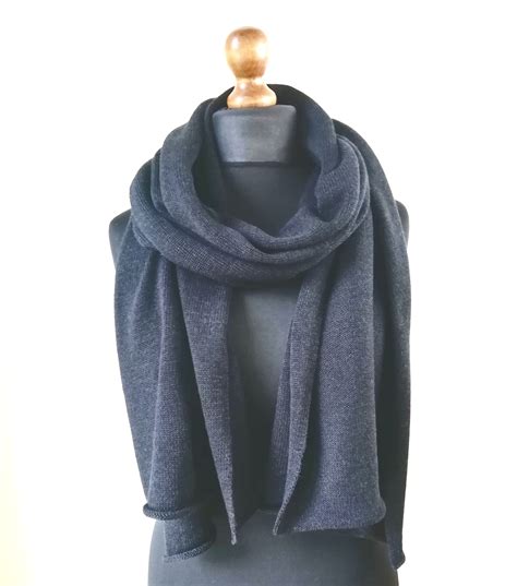 Cashmere scarf Wool very dark grey scarf Cashmere merino scarf | Etsy