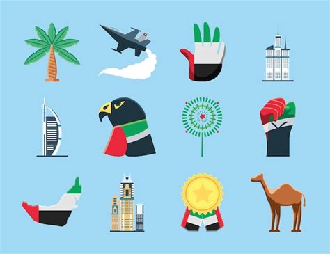 Premium Vector | Uae national day icons