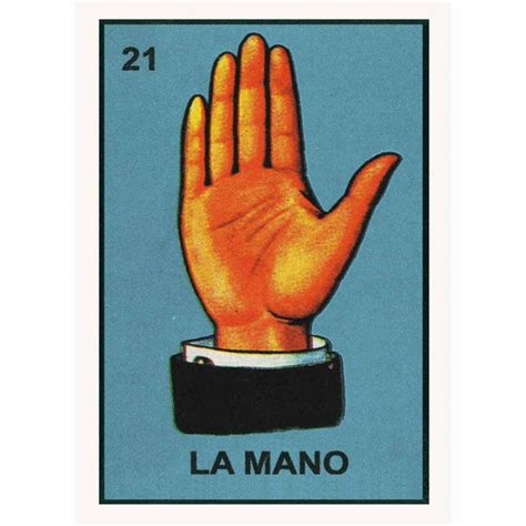 Poster La Mano - Mexican Loteria card with vintage design - Casa Frida