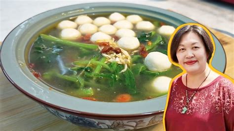 Chinese Spinach Soup Recipe | Bayam Soup with Fish Balls | 苋 菜 鱼 丸 汤 ...