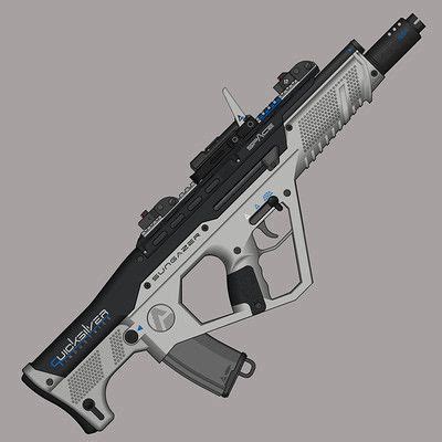 Futuristic bullpup assault rifle. Sci Fi Weapons, Weapon Concept Art ...