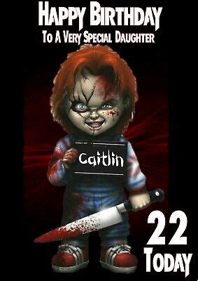 Personalised Chucky Birthday card any name/relation/age | eBay