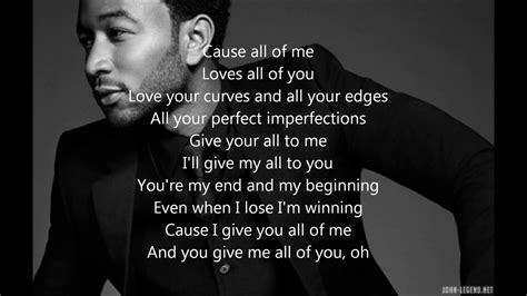 John Legend All of Me ( lyrics ) - YouTube