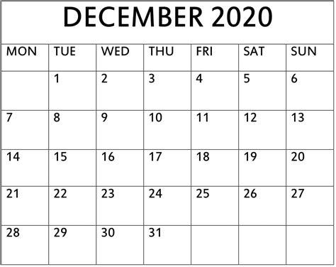 Get December 2020 Calendar A4 | Calendar Printables Free Blank