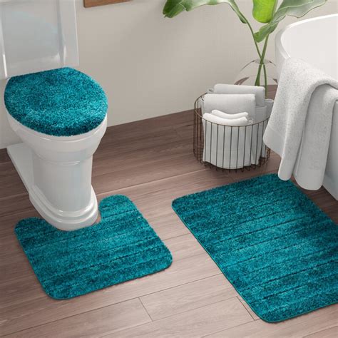 Mercury Row® Brockley Oval Nylon Non-Slip Solid Bath Rug Set & Reviews | Wayfair