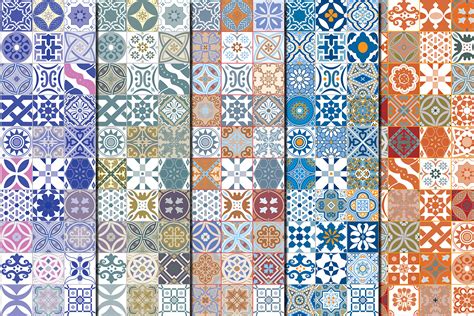 Moroccan tiles Ethnic seamless patterns