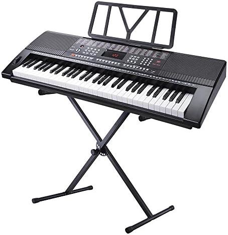 RockJam 61-Key Keyboard Piano Kit With Stand, Bench, Headphones, Note Stickers And Lessons ...