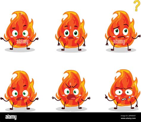 Cartoon character of fire with what expression Stock Vector Image & Art ...