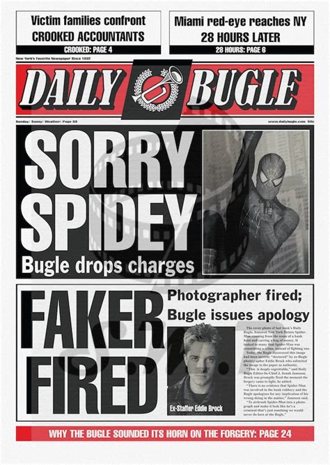 First Page Daily Bugle Spider Man sorry Spidey - Etsy Singapore