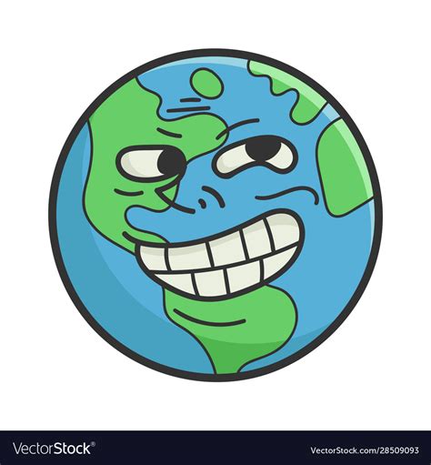 Trolling meme planet earth cartoon Royalty Free Vector Image