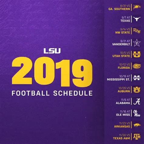 Printable Lsu Football Schedule 2021