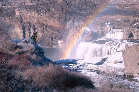 "Shoshone Falls, Waterfalls in Winter with rainbow, Idaho, USA" by Forrest Ray | Redbubble