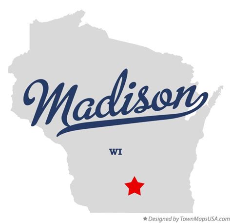 Map of Madison, WI, Wisconsin