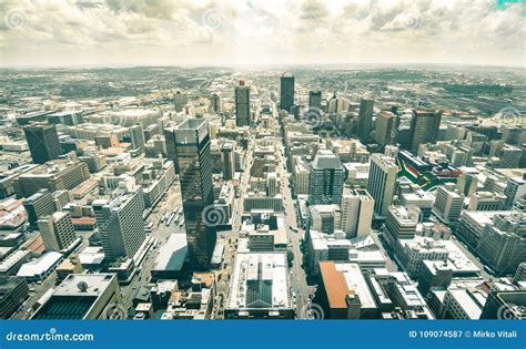 Skyline Aerial View of Skyscrapers in Johannesburg Stock Image - Image of birdseye, cityscape ...