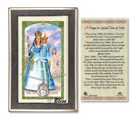 Our Lady of Consolation with a Our Lady of Consolation Prayer Card ...