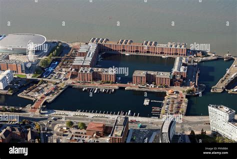 aerial view of the Royal Albert Dock & Salthouse Dock, Liverpool ...