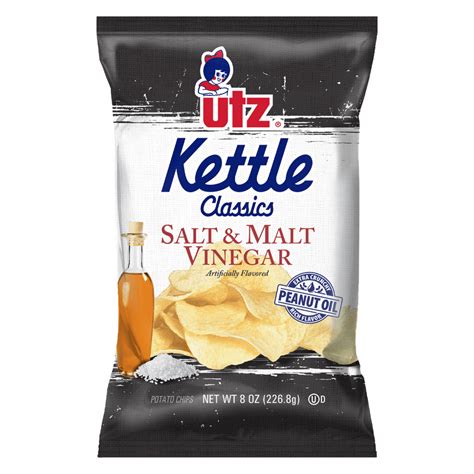 Utz Kettle Classics Salt & Malt Vinegar Potato Chips 8 oz - Walmart.com - Walmart.com