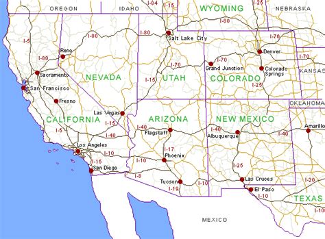 Map Of Arizona And California