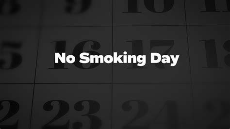 No Smoking Day - List of National Days