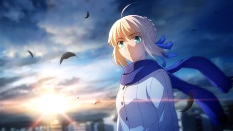 Fate/Stay Night Saber HD Wallpaper - Epic Sunset Backdrop