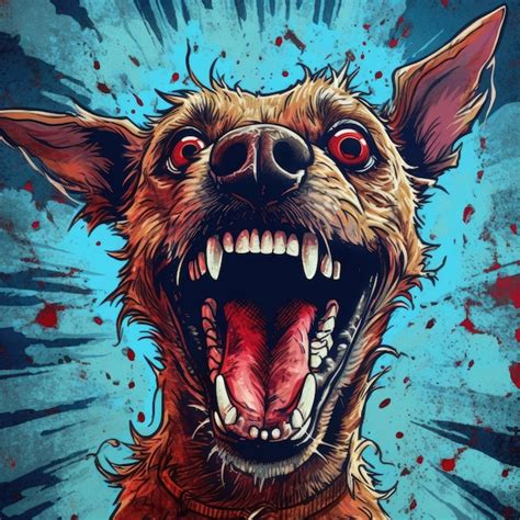 Premium AI Image | crazy barking dog furious mad portrait expressive illustration artwork oil ...