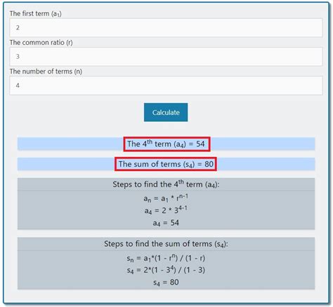 Geometric Sequence Calculator (with steps) – Exploring Finance