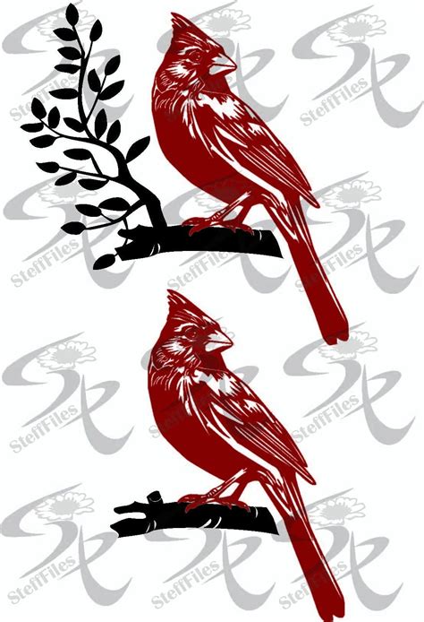 Cardinal Bird svg, Cardinal on Branch SVG DXF, ai, png, eps, jpg, pdf ...