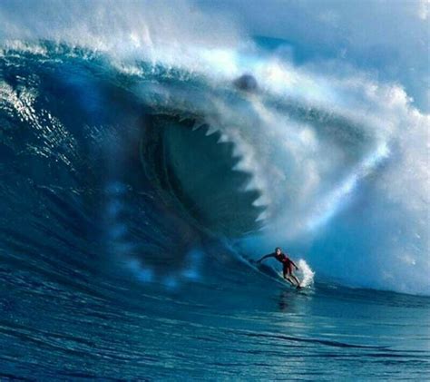 Cool photshopped shark wave | Big wave surfing, Surfing waves, Surfing