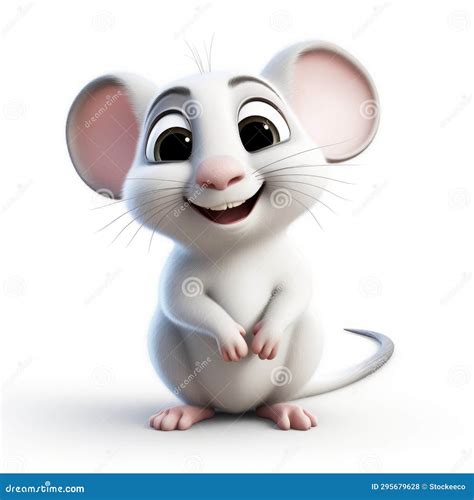 Pixar-style 3d White Mouse Renderings High Resolution Hd Png Stock ...