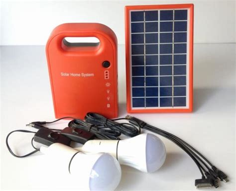 Mini Solar Home System Portable Solar Energy Kit Solar Generator with 2 Bulbs Battery Outdoor ...