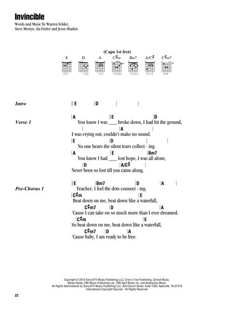 Invincible by Kelly Clarkson - Guitar Chords/Lyrics - Guitar Instructor