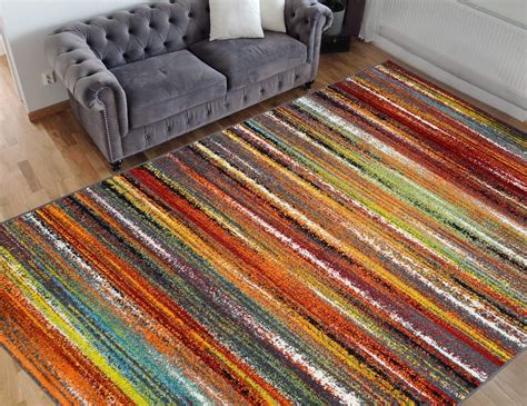 HR- Colorful Rainbow Area Rug 5x7 Modern Rug for Living Room Décor 2020 Rug Trends Bright Multi ...