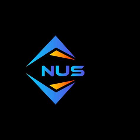 NUS abstract technology logo design on Black background. NUS creative ...