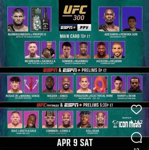 Leaked ufc 300 card : r/ufc