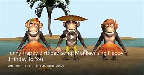 Funny birthday greetings video animation, were cartoon Monkey singing birthday song … | Funny ...