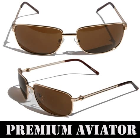 Mens Premium Rectangle Aviator Sunglasses metal frame Insignia Vegas Rectangular | eBay