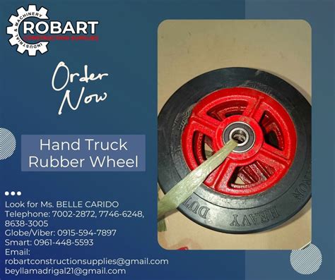 Hand Truck Rubber Wheel, Commercial & Industrial, Construction Tools & Equipment on Carousell