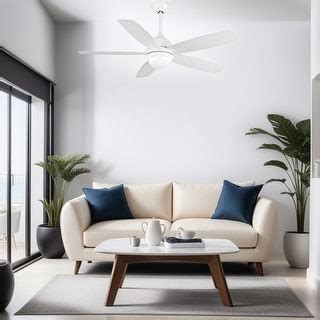 52 Inch White Ceiling Fan w/Lights Remote Control Modern Ceiling Fan ...