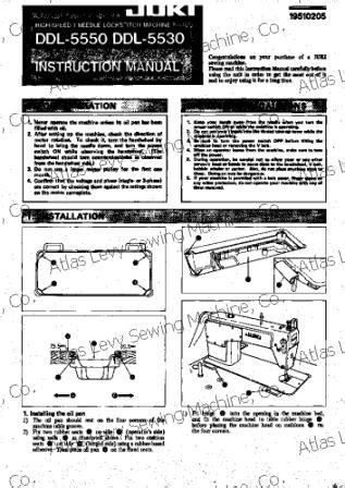 Juki DDL 5550 User's Manual