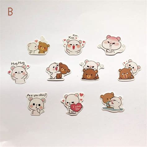 MILK AND MOCHA BEAR STICKER SETS, Hobbies & Toys, Stationary & Craft ...