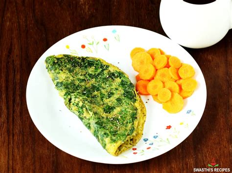 Spinach Omelette Recipe - Swasthi's Recipes