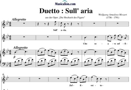 Duetto: Sull' aria (KV 492) - Wolfgang Amadeus Mozart | Sheet music to download