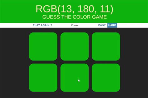 Guess the Color Game in VanillaJS with Source Code | SourceCodester