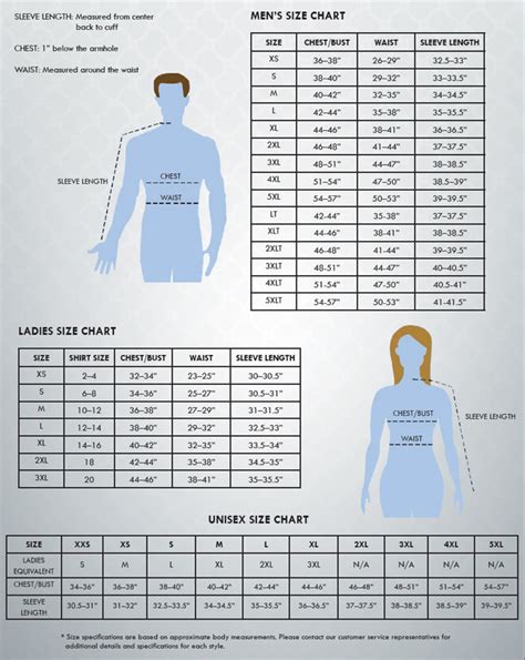 Size Chart – Fossa Apparel