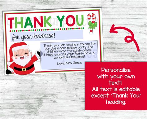 Christmas Thank You Notes Christmas Thank You Note From - Etsy