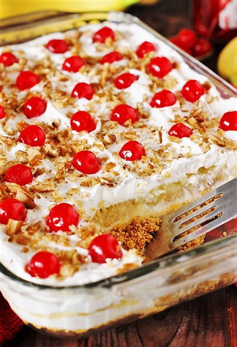 No-Bake Banana Split Cake | The Kitchen is My Playground