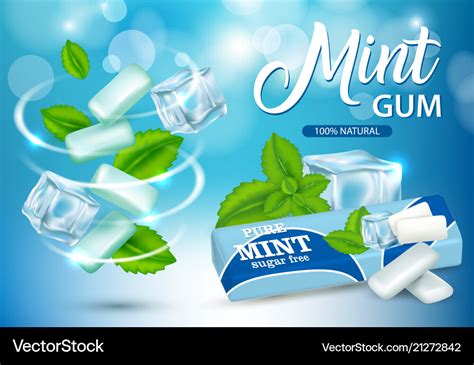 Mint chewing gum ads realistic Royalty Free Vector Image