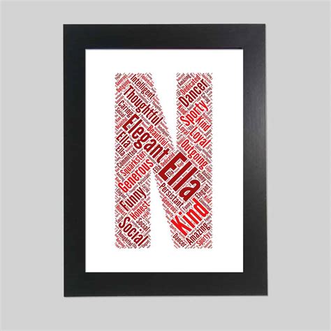 Word art print of letter N - word art prints - word art app